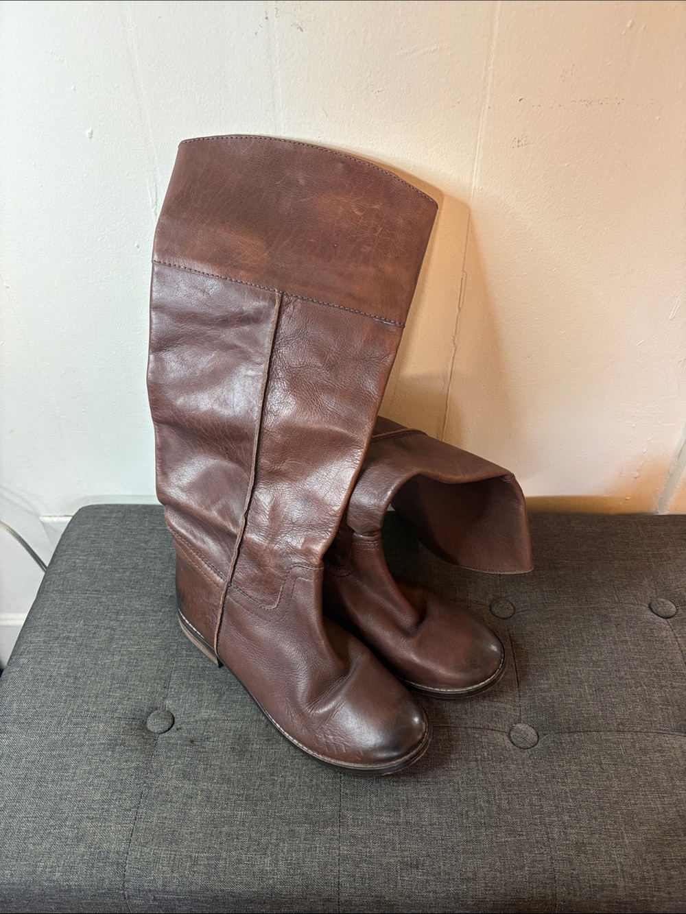 MIA Dark Brown Over-The-Knee Leather Boots